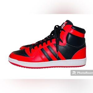 ADIDAS ORIGINALS TOP TEN RB BLACK AND RED MENS 13 HI TOP SNEAKERS